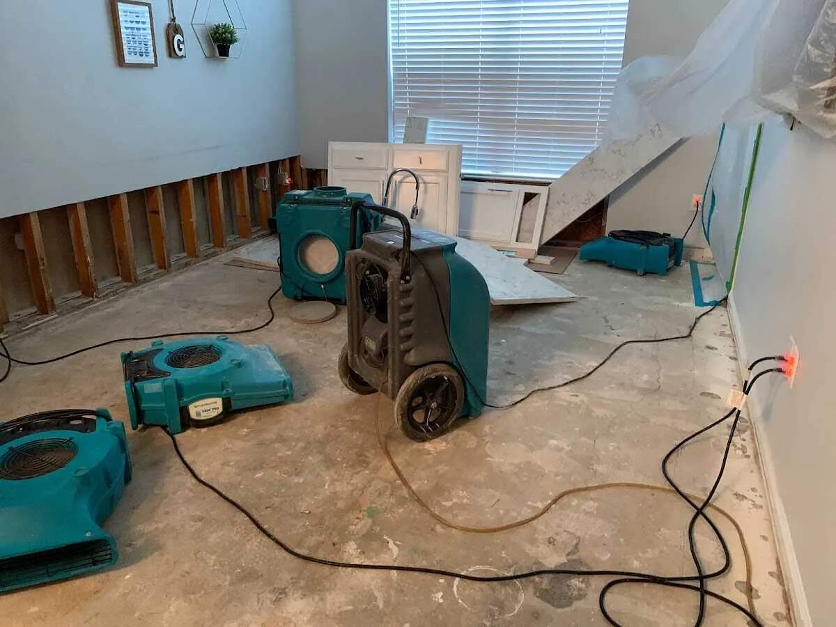 Dehumidifier in flood-cut room for Water Damage Restoration in Chestnuthill